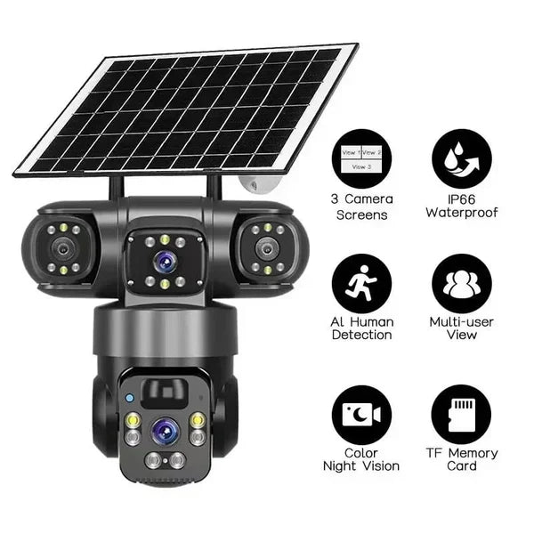 Triple Lens 4G Solar Camera