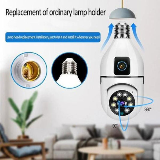 V380 Pro Dual Lens Nanny Bulb Camera